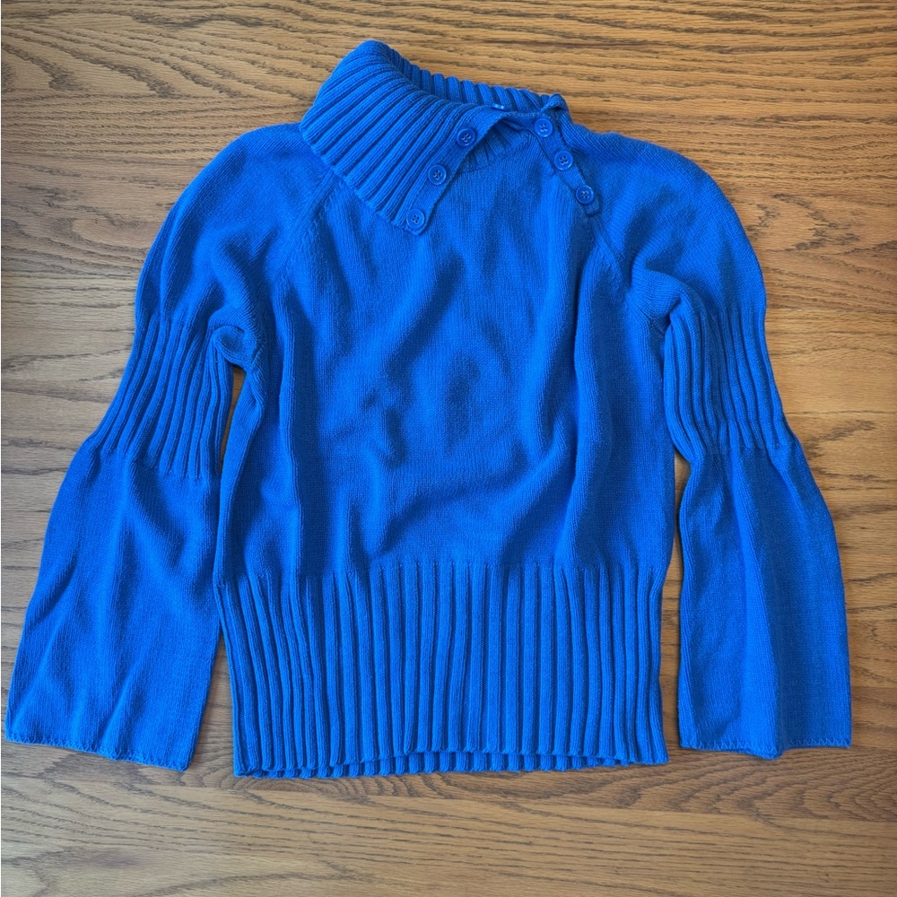 Jones New York Royal Blue Cowl Neck Sweater